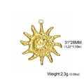 Goldener Sonnenanhänger mit Gravur und gewellten Strahlen für DIY Schmuckstücke - Gold - Kleine Sonne