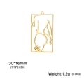 Golden hollow rectangular girl pendant in stainless steel, size 30x16mm weighing 1.2g - Poster Girl 2 (SS2025040520) / Gold