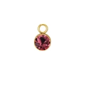 Pinkish purple faceted birthstone charm with gold plating for DIY jewelry making - February / Gold