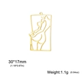 Minimalist gold-finish rectangular pendant with abstract hollow woman body design - Poster Girl 3 (SS2025040521) / Gold
