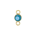 Sky blue birthstone connector charm in gold finish for DIY jewelry making and crafts - Gold (December)