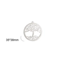 Detailed view of Tree of Life cutout pendant in stainless steel measuring 35x38mm - Style 1 / 35x38mm / Steel