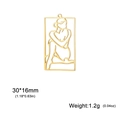 Golden hollow rectangular woman outline pendant in stainless steel 30x16mm - Poster Girl 5 (SS2025040523) / Gold