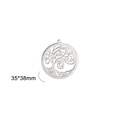 Macro view of a 35x38mm stainless steel hollow tree of life pendant for DIY jewelry - Style 2 / 35x38mm / Steel
