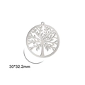 Macro detail of silver tree of life pendant with 30x32.2mm size dimensions marked - Style 4 / 30x32.2mm / Steel