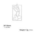 Silver hollow out rectangular pendant with woman figure, 30x16mm size and 1.0g weight - Poster Girl 7 (SS2025040525) / Steel