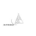 Macro view of triangle tree of life pendant with deer and 34.5x29.8mm dimensions - Style 6 / 34.5x29.8mm / Steel