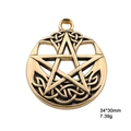 Vintage bronze Solomon pentagram pendant with Celtic knot pattern for DIY jewelry making - Celtic Knot Pentagram (Style 9) / Antique Gold