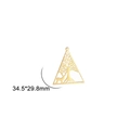 Detailed view of a triangular gold stainless steel pendant with hollow tree and elk design - Style 6 / 34.5x29.8mm / Gold