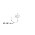 Detailed view of silver stainless steel tree of life pendant measuring 29.4mm by 21.9mm - Style 7 / 29.4x21.9mm / Steel