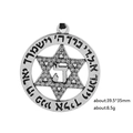 Retro Solomon amulet star of David pendant with crystals and Hebrew Chai symbol - Hexagram with Rhinestones (Style 8) / Antique Silver