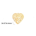 Detailed view of a golden tree of life heart pendant measuring 34.6x34.4mm in size - Style 8 / 34.6x34.4mm / Gold