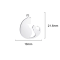 Détails des pendentifs chat en argent avec une hauteur de 21,5 mm et largeur de 18 mm - Design de Chats Inséparables (Style 1)
