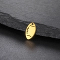 Polished 18K gold plated rugby ball charm for DIY jewelry making with top hanging hole - Gold