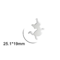Vista detallada del tamaño del colgante de gato de acero inoxidable 25,1x19 mm - Silueta de Gato Minimalista (Estilo 5)