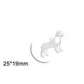 Detalle de un colgante de perro de acero inoxidable de 25x19mm para creación de joyas DIY - Silueta de animal de perro (Estilo 6)