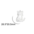 Colgante de gato hueco en acero inoxidable pulido para creación de joyas DIY 26mm - Gato Atigrado Sentado Calado (Estilo 7)
