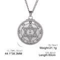 Detailed view of Seal of Solomon star amulet with Hebrew runes and size measurements - Star of David Rune (Style 10)