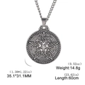 Detailed specs of Seal of Solomon pentagram amulet with 60cm chain and 35mm size - Celtic Knot Pentagram (Style 12)