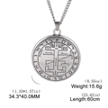 Detail view of Seal of Solomon pendant with dimensions 34.3x40mm and 60cm chain - Geometric Hebrew Symbol (Style 16)