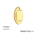 Ciondolo rugby in oro 18K 11x6mm per la creazione di gioielli fai-da-te e bijoux - Palla da rugby / Oro