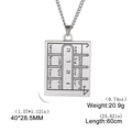 Macro shot of Solomon seal pendant showing 40x28.5mm size and 20.9g weight details - Square Amulet Tag (Style 19)