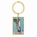 Gouden roestvrijstalen Tarot-sleutelhanger met De Kluizenaar IX kaartgravure - Goud - De Kluizenaar