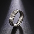 6mm stainless steel heart and cat paw print ring with sandblasted silver finish - US 7 / Steel