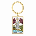 Gouden roestvrijstalen sleutelhanger met Temperance tarot-ontwerp en XIV gravure - Goud - Matigheid