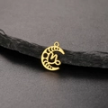 18K gold plated stainless steel crescent moon pendant with Capricorn zodiac sign - Gold-Capricorn