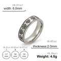 6mm stainless steel heart and paw print ring with detailed size and weight specs - US 7 / Steel
