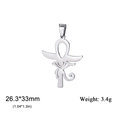 Detailed view of silver Ankh Horus eye pendant with size 26.3x33mm and 3.4g weight specs - Eye of Horus Ankh Hollow Style (SS2022121303) / Steel