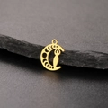 18K gold stainless steel moon phase goddess pendant on minimalist dark stone background - Moon Goddess - Gold (Style 1 - Gold)