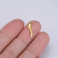 Minimalist gold stainless steel cornicello chili pendant charm with top ring for DIY jewelry - Single Pendant (Gold) / Gold