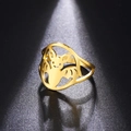 Minimalist gold hollow bat ring in stainless steel with a gothic design and polished finish - US 7 / Gold