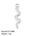 Minimalist snake-shaped stainless steel pendant with textured scales and silver finish - Wave Snake Design (Style 8 - Steel Color)