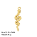 Detailed view of gold snake pendant with scale texture and 30.6x8.3mm dimensions - Zigzag Snake Design (Style 9-Gold Color)