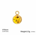 Golden rimmed yellow birthstone pendant charm 6x8mm for DIY jewelry making - November Stone (Gold)