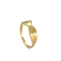 Dettaglio dell'anello dea a spirale in acciaio inossidabile placcato oro 18K con totem - US 6 / Oro