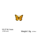 Pendentif papillon orange et noir en acier inoxydable, dimensions 12,2x16,1 mm - Or-Papillon(Jaune)