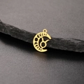 18K gold plated stainless steel crescent moon pendant with Taurus zodiac sign engraving - Gold-Taurus