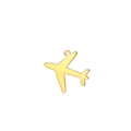 Pendentif avion en acier inoxydable poli or 18K avec bélière pour bijoux DIY - Avion Doré