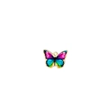 Colorful butterfly stainless steel pendant with pink and blue gradient finish and gold trim - Gold-Butterfly(Rainbow)