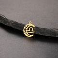 18K gold plated stainless steel crescent moon pendant with Libra zodiac sign cutout - Gold-Libra
