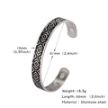 Detail view of Celtic knot magnetic stainless steel bangle with dimensions and magnets - Vintage Geometric Pattern (Style 1)