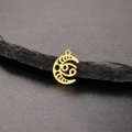 Cancer zodiac crescent moon pendant in 18K gold plated stainless steel for DIY jewelry - Gold-Cancer
