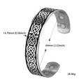 Macro detail of Nordic Viking tree bracelet showing Celtic knotwork and magnetic therapy - Blackened Celtic Braiding (Style 22)