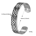 Detail view of Viking Tree of Life cuff bracelet with Celtic knots and magnetic inlays - Continuous Celtic Knot (Style 23)
