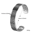 Detail view of 14.65mm Viking Celtic knot cuff bracelet with inner magnetic therapy therapy - Vintage Celtic Knot of Life (Style 24)