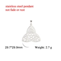 Pendentif nœud celtique en acier inoxydable argenté avec motifs soleil lune et étoile - Acier